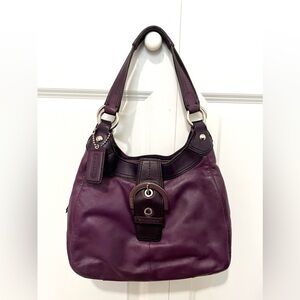 COPY - Coach Soho Lynn Colorblock Vintage Leather Hobo Bag Handbag | Deep Purple